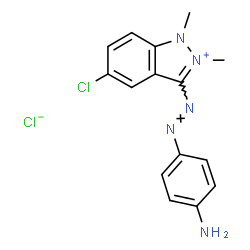 3-[(4-aminophenyl)azo]-5-chloro-1,2-dimethyl-1H-indazolium chloride结构式