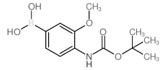 4-N-叔丁氧羰基氨基-3-甲氧基苯硼酸结构式