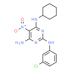 N~2~-(3-chlorophenyl)-N~4~-cyclohexyl-5-nitropyrimidine-2,4,6-triamine Structure