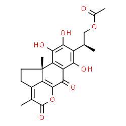 10-(2-Acetoxy-1-methylethyl)-5,5a-dihydro-6,7,9-trihydroxy-3,5a-dimethyl-2H-phenaleno[1,9-bc]pyran-2,8(4H)-dione结构式