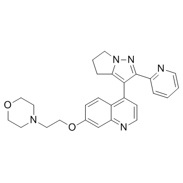 4-[5,6-二氢-2-(2-吡啶)-4H-吡咯并[1,2-b]吡唑-3-基]-7-[2-(4-吗啉)乙氧基]喹啉图片