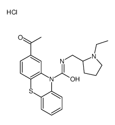 2-Acetyl-N-((1-ethyl-2-pyrrolidinyl)methyl)phenothiazine-10-carboxamid e monohydrochloride结构式