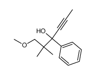 1-methoxy-2,2-dimethyl-3-phenylhex-4-yn-3-ol结构式