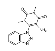 5-amino-6-(1H-benzo[d][1,2,3]triazol-1-yl)-1,3-dimethylpyrimidine-2,4(1H,3H)-dione结构式