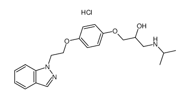 1-[4-[2-(1H-indazol-1-yl)ethoxy]phenoxy]-3-isopropylamino-2-propanol hydrochloride结构式