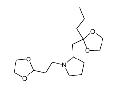 1-(2-(1,3-dioxolan-2-yl)ethyl)-2-((2-propyl-1,3-dioxolan-2-yl)methyl)pyrrolidine结构式