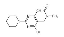 4(3H)-Pyrimidinone, 6-methyl-5-[(methylnitrosoamino)methyl]-2-(1-piperidinyl)- Structure
