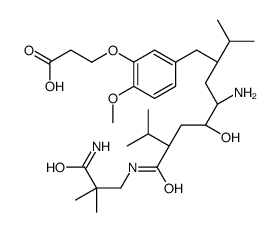 3-[5-[(2S,4S,5S,7S)-4-amino-7-[(3-amino-2,2-dimethyl-3-oxopropyl)carbamoyl]-5-hydroxy-8-methyl-2-propan-2-ylnonyl]-2-methoxyphenoxy]propanoic acid Structure