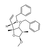 methyl-2,6,7-tridesoxy-2,4-di-C-methyl-3,5-di-O-benzyl-β-L-idohept-6-enofuranoside结构式