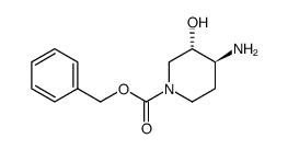 benzyl (3S,4S)-4-amino-3-hydroxypiperidine-1-carboxylate结构式