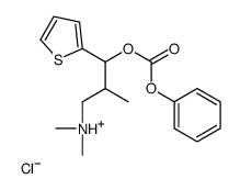 dimethyl-(2-methyl-3-phenoxycarbonyloxy-3-thiophen-2-ylpropyl)azanium,chloride Structure