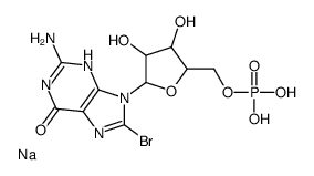 8-溴鸟苷5'-单磷酸钠盐结构式