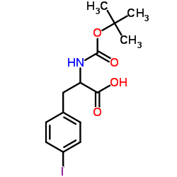 Boc-4-碘-DL-苯丙氨酸结构式