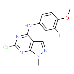 6-Chloro-N-(3-chloro-4-methoxyphenyl)-1-methyl-1H-pyrazolo[3,4-d]pyrimidin-4-amine structure