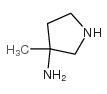 3-氨基-3-甲基吡咯烷结构式