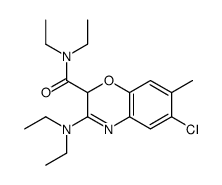 6-chloro-3-(diethylamino)-N,N-diethyl-7-methyl-2H-1,4-benzoxazine-2-carboxamide结构式