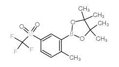 4,4,5,5-TETRAMETHYL-2-(2-METHYL-5-((TRIFLUOROMETHYL)SULFONYL)PHENYL)-1,3,2-DIOXABOROLANE Structure