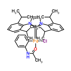 氯[[1,3-双(2,6-二异丙苯基)咪唑-2-亚基](乙酰苯胺)钯(II)]图片