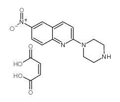 6-nitro-2-(1-piperazinyl)-quinoline maleate Structure