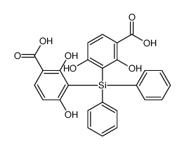 3-[(3-carboxy-2,6-dihydroxyphenyl)-diphenylsilyl]-2,4-dihydroxybenzoic acid Structure