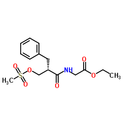 N-[(2S)-2-[[(Methylsulfonyl)oxy]methyl]-1-oxo-3-phenylpropyl]-glycine ethyl ester structure