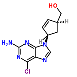 (1S,4R)-4-(2-氨基-6-氯-9H-嘌呤-9-基)-2-环戊烯-1-甲醇结构式