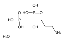 (4-amino-1-hydroxy-1-phosphonobutyl)phosphonic acid,hydrate Structure