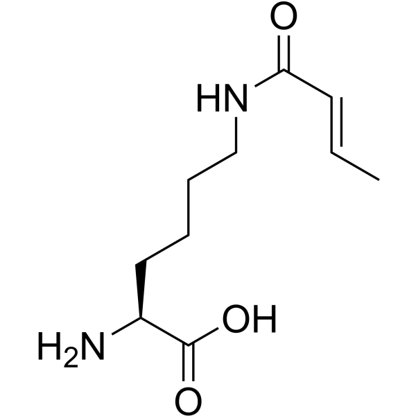 N6-[(2E)-1-Oxo-2-buten-1-yl]-L-lysine structure