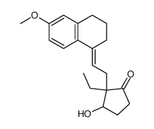(E)-2-ethyl-3-hydroxy-2-(2-(6-methoxy-3,4-dihydronaphthalen-1(2H)-ylidene)ethyl)cyclopentan-1-one结构式