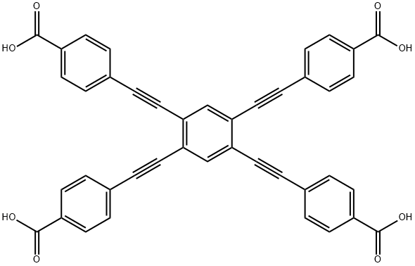 4,4',4'',4'''-(苯-1,2,4,5-四四(乙炔-2,1-二基))四苯甲酸结构式