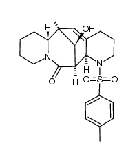 (6R,7R,13R,14R,15S)-14-hydroxy-1-(p-toluenesulfonyl)-tetradecahydro-6,13-methano-dipyrido[1,2-a,3',2'-e]azocin-12-one结构式
