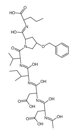 (2S)-2-[[(2S,4R)-1-[(2S)-2-[[(2S,3S)-2-[[(2S)-2-[[(2S)-2-acetamido-3-carboxypropanoyl]amino]-3-carboxypropanoyl]amino]-3-methylpentanoyl]amino]-3-methylbutanoyl]-4-phenylmethoxypyrrolidine-2-carbonyl]amino]pentanoic acid结构式