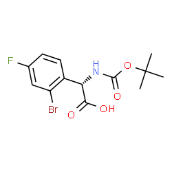 (S)-2-(2-溴-4-氟苯基)-2-((叔丁氧羰)氨基)乙酸结构式