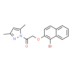 1-{[(1-bromo-2-naphthyl)oxy]acetyl}-3,5-dimethyl-1H-pyrazole Structure