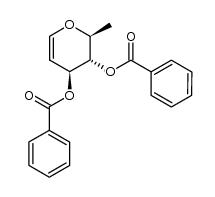 1,5-anhydro-3,4-di-O-benzoyl-2,6-didesoxy-L-arabino-hex-1-enitol结构式