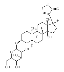 24-Norchol-20(22)-en-21-oicacid, 3-(b-D-glucopyranosyloxy)-14,23-dihydroxy-,g-lactone, (3b,5b,14b)- Structure