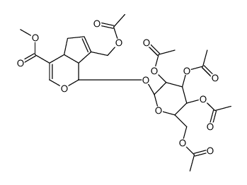 methyl (1S,4aS,7aS)-7-(acetyloxymethyl)-1-[(2S,3R,4S,5R,6R)-3,4,5-triacetyloxy-6-(acetyloxymethyl)oxan-2-yl]oxy-1,4a,5,7a-tetrahydrocyclopenta[c]pyran-4-carboxylate Structure