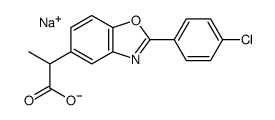 sodium 2-(4-chlorophenyl)benzoxazole-5-propionate structure