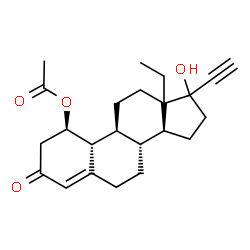 1-acetoxy-17-ethinyl-17-hydroxy-18-methyl-4-estren-3-one Structure