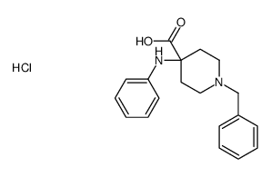 1-benzyl-4-(phenylamino)piperidine-4-carboxylic acid monohydrochloride结构式