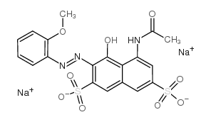 2,7-Naphthalenedisulfonicacid, 5-(acetylamino)-4-hydroxy-3-[2-(2-methoxyphenyl)diazenyl]-, sodium salt(1:2) picture