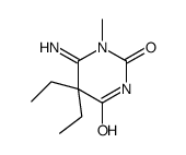 5,5-diethyl-6-imino-1-methyl-1,3-diazinane-2,4-dione结构式