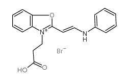 2-(2-苯胺乙烯基)-3-(2-羧基乙基)苯并噁唑溴化物结构式