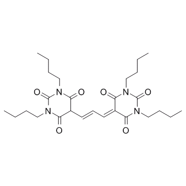 双(1,3-二巴比妥酸)-三次甲基氧烯洛尔结构式