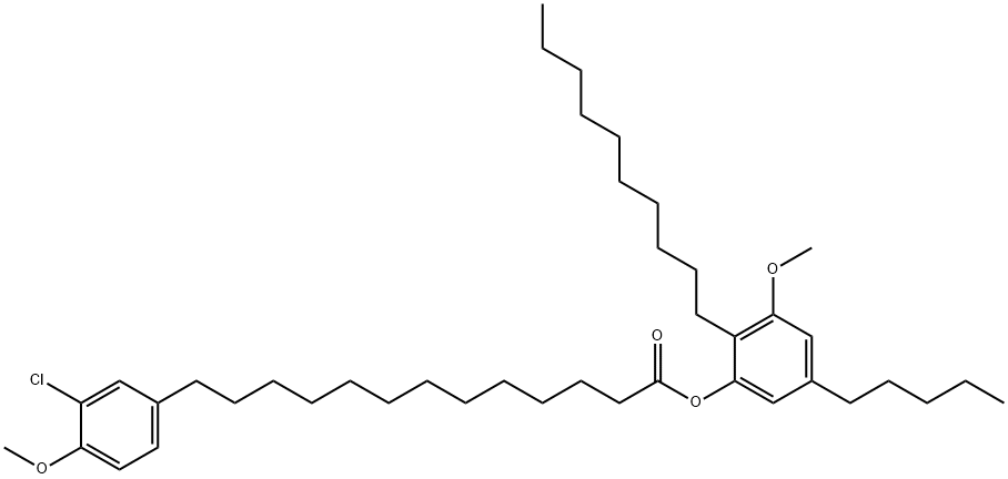 13-(3-Chloro-4-methoxyphenyl)tridecanoic acid 2-decyl-3-methoxy-5-pentylphenyl ester结构式