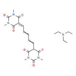 5-[5-(hexahydro-1,3-dimethyl-2,4,6-trioxo-5-pyrimidinyl)penta-2,4-dienylidene]-1,3-dimethylbarbituric acid, compound with triethylamine (1:1)结构式