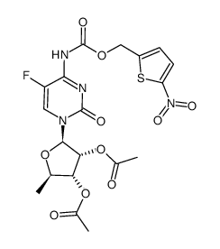 5'-deoxy-2',3'-di-O-acetyl-5-fluoro-N4-((5-nitrothien-2-yl)methoxycarbonyl)cytidine结构式
