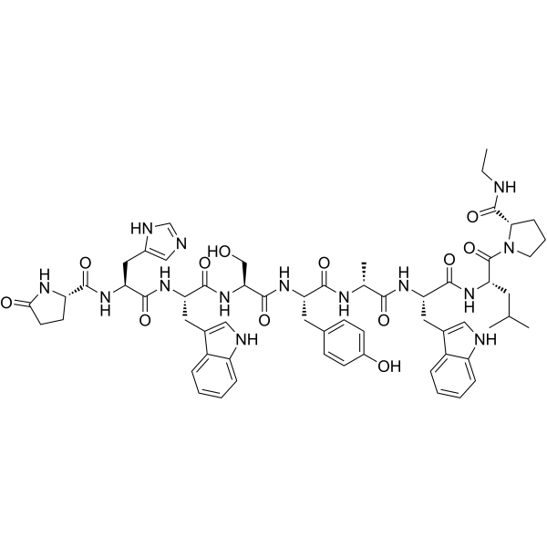 (Des-Gly10,D-Ala6,Pro-NHEt9)-LHRH (salmon)结构式