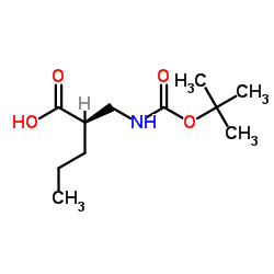 (2R)-2-[({[(2-Methyl-2-propanyl)oxy]carbonyl}amino)methyl]pentanoic acid structure