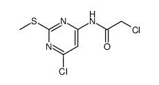 2-chloro-N-(6-chloro-2-methylsulfanyl-pyrimidin-4-yl)acetamide结构式